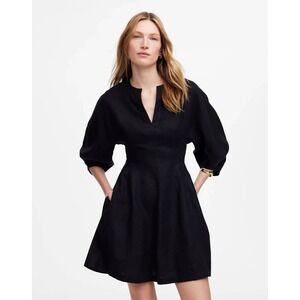 Madewell Black Mini Dress with Balloon Sleeves